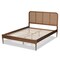 Baxton Studio Elston Mid-Century Walnut Brown Finished Wood and Synthetic Rattan Platform Bed-King 193-11488-ZORO - alternate 8
